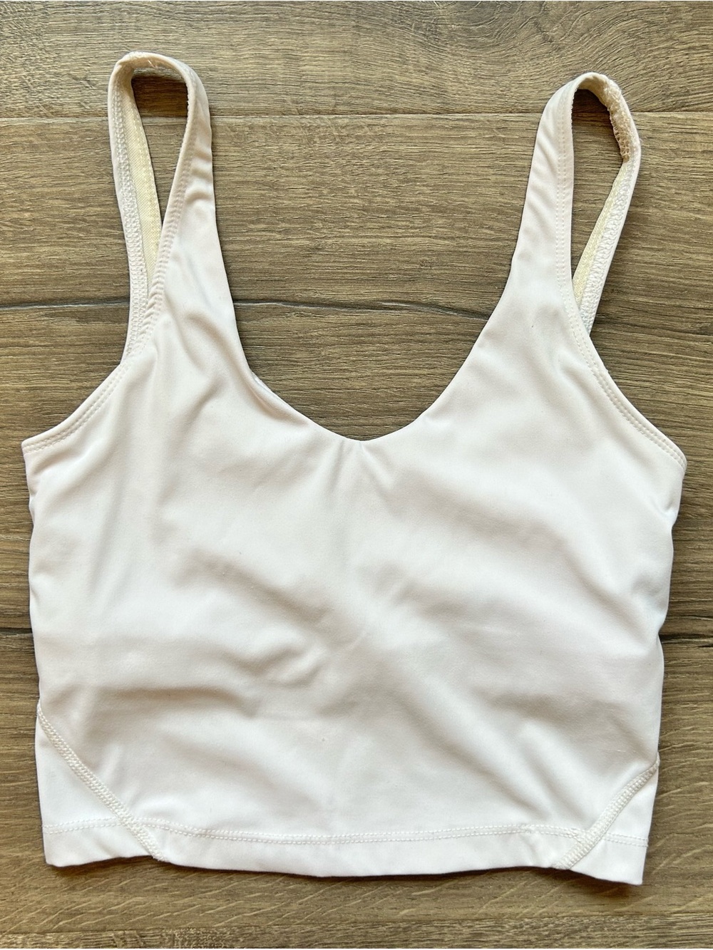 lululemon athletica White Scoop Neck Crop Tank